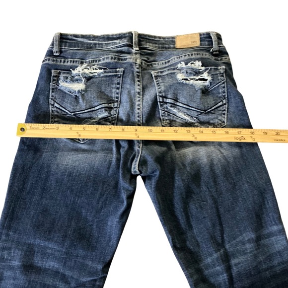 BKE Payton Mid Rise Universal Fit Distressed Jeans Dark Wash ABK2129 Size 29 - Picture 8 of 10